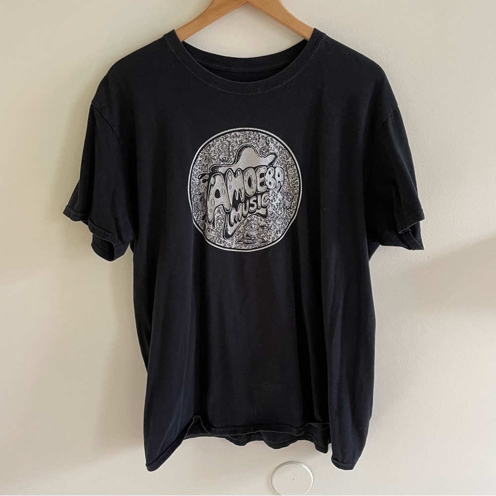 Amoeba Music Shop Black Shirt Sleeve Graphic T-Shirt